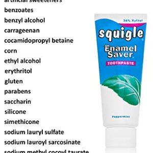 Squigle Enamel Saver Toothpaste (Canker Sore Prevention & Treatment) Prevents Cavities, Perioral Dermatitis, Bad Breath, Chapped Lips - 6 Pack