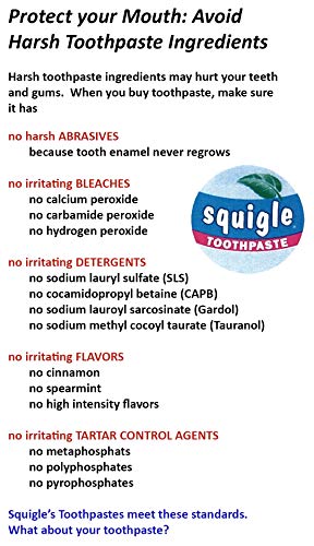 Squigle Enamel Saver Toothpaste (Canker Sore Prevention & Treatment) Prevents Cavities, Perioral Dermatitis, Bad Breath, Chapped Lips - 6 Pack