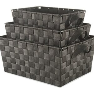 Whitmor Woven Strap Storage Baskets S/3-Espresso