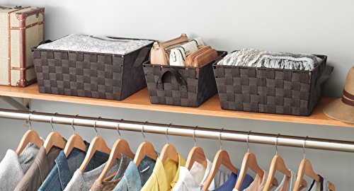 Whitmor Woven Strap Storage Baskets S/3-Espresso