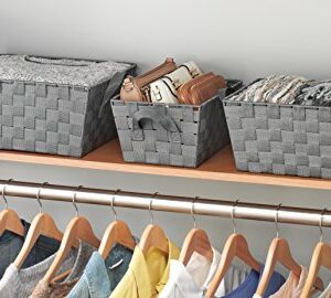 Whitmor Woven Strap Storage Baskets S/3-Gray