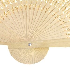 FORSUN Sandalwood Fan (Set of 50 pcs) - Baby Shower Gifts & Wedding Favors&Birthday Gifts&Christmas Gift