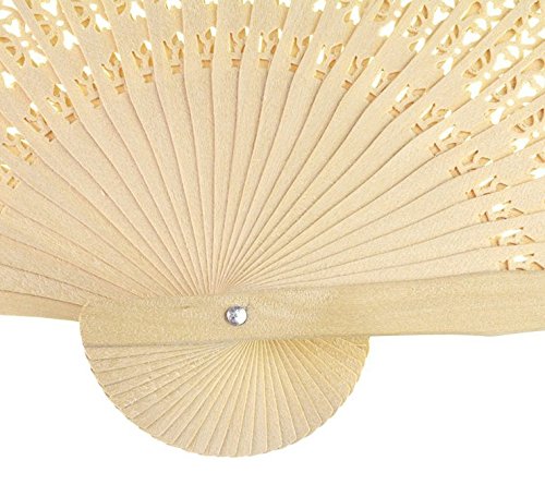 FORSUN Sandalwood Fan (Set of 50 pcs) - Baby Shower Gifts & Wedding Favors&Birthday Gifts&Christmas Gift