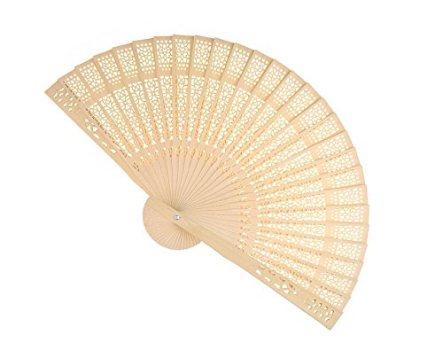 FORSUN Sandalwood Fan (Set of 50 pcs) - Baby Shower Gifts & Wedding Favors&Birthday Gifts&Christmas Gift