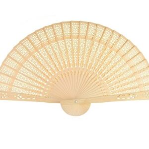 FORSUN Sandalwood Fan (Set of 50 pcs) - Baby Shower Gifts & Wedding Favors&Birthday Gifts&Christmas Gift