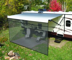 lippert components super shade front panel for 5th wheel, travel trailer and motorhome rv awnings