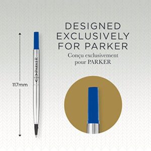 Parker QUINK Rollerball Pen Ink Refill, Medium, Blue