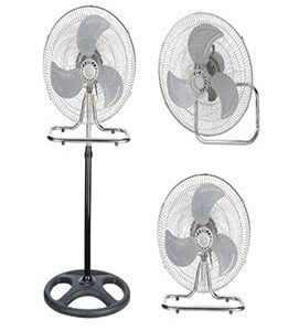 PrimeTrendz 18 Inch Industrial Grade High Velocity 3 in 1 Floor Stand Mount Oscillating Fan | Stand + Desk + Wall Fan