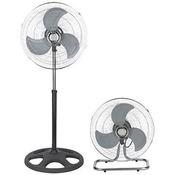 PrimeTrendz 18 Inch Industrial Grade High Velocity 3 in 1 Floor Stand Mount Oscillating Fan | Stand + Desk + Wall Fan