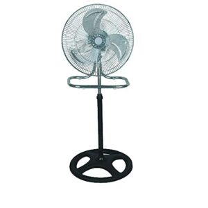 PrimeTrendz 18 Inch Industrial Grade High Velocity 3 in 1 Floor Stand Mount Oscillating Fan | Stand + Desk + Wall Fan