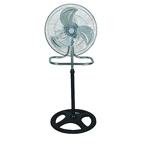 PrimeTrendz 18 Inch Industrial Grade High Velocity 3 in 1 Floor Stand Mount Oscillating Fan | Stand + Desk + Wall Fan