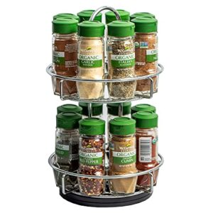 mccormick gourmet two tier chrome 16 piece organic spice rack organizer with spices included, 15.41 oz