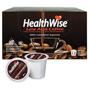 healthwise coffee for keurig k-cup (colombian supremo, 12 count)