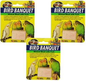 zoo med laboratories bird banquet fruit mineral blocks, small (3 pack)