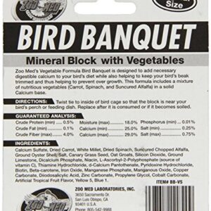 (3 Pack) Zoo Med Laboratories Bird Banquet Vegetable Mineral Block, Small