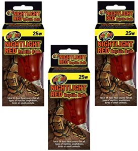 zoo med nightlight red reptile bulb 25 watts (3 pack)