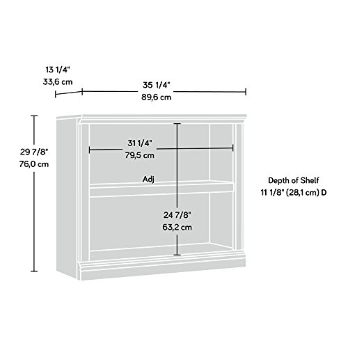 Sauder 2-Shelf Bookcase, Salt Oak finish