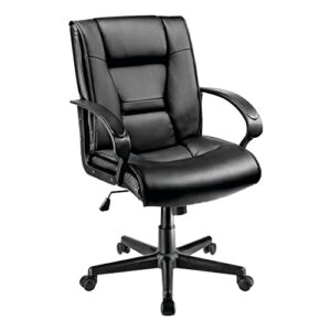 brenton studio® ruzzi vinyl mid-back chair, 41-3/4"h x 24-1/2"w x 27-1/6"d, black