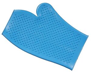 tough 1 rubber grooming glove, turquoise