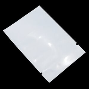 300 Pcs 2.4x3.5 inch (Usable Size 2x3.1 inch) White Front Clear Open Top 2.8mil Plastic Heat Seal Bags Vacuum Sealable Pouch Bag for Food Storage Packets Mini Packaging with Tear Notches