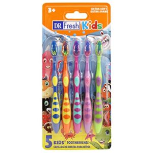 5 Pack Dr. Fresh Kids' Extra Soft Toothbrushes