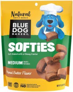 blue dog bakery natural dog treats, softies, peanut butter flavor, 16.2oz bag, 1 bag