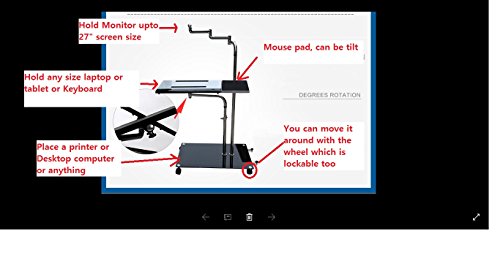 MagicHold Height Adjusting Sit Stand Computer,Monitor,Laptop,Tablet for Bed Office Stand Mount Workstation