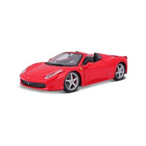 bburago b18-26017 1:24 scale race and play of the ferrari 458 spider sports car die-cast model