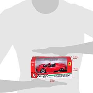 Bburago B18-26017 1:24 Scale Race and Play of The Ferrari 458 Spider Sports Car Die-Cast Model