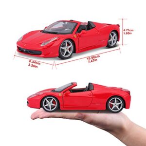 Bburago B18-26017 1:24 Scale Race and Play of The Ferrari 458 Spider Sports Car Die-Cast Model