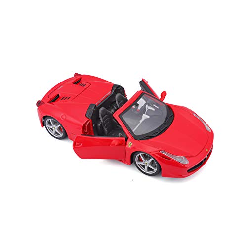 Bburago B18-26017 1:24 Scale Race and Play of The Ferrari 458 Spider Sports Car Die-Cast Model