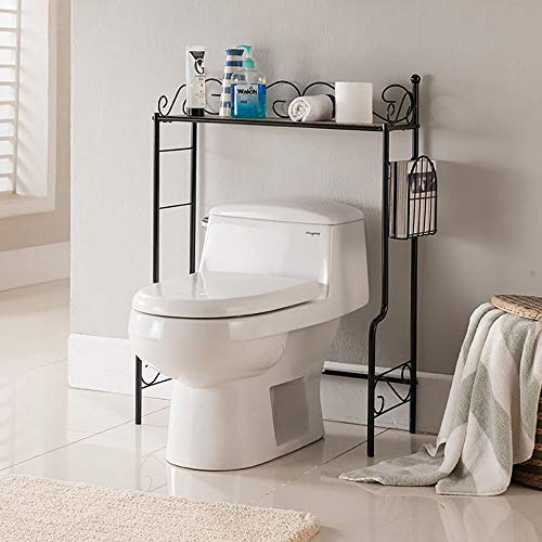 K and B Furniture Co Inc K&B Over The Toilet Shelf Black