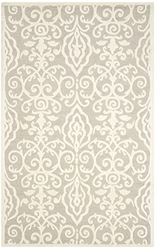 MARTHA STEWART by SAFAVIEH Collection 5' x 8' Whetstone Grey MSR4324A Handmade Marais Scroll Wool Living Room Dining Bedroom Area Rug