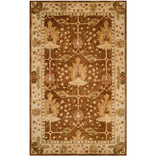 SAFAVIEH Antiquity Collection 2' x 3' Brown / Beige AT840B Handmade Traditional Oriental Premium Wool Accent Rug