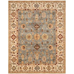 safavieh antiquity collection 3' x 5' blue/ivory at847a handmade traditional oriental premium wool area rug
