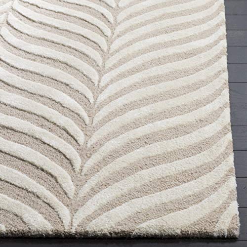 SAFAVIEH Bella Collection 4' x 6' Sand / Ivory BEL135A Handmade Premium Wool Area Rug