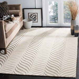 SAFAVIEH Bella Collection 4' x 6' Sand / Ivory BEL135A Handmade Premium Wool Area Rug