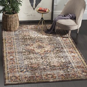 safavieh bijar collection accent rug - 3' x 5', brown & rust, traditional oriental distressed design, non-shedding & easy care, ideal for high traffic areas in entryway, living room, bedroom (bij652d)