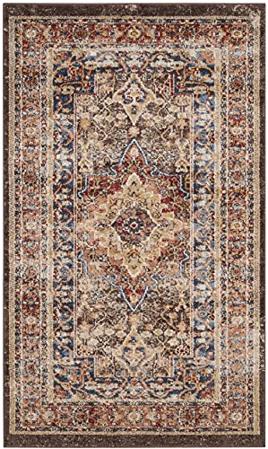 SAFAVIEH Bijar Collection Accent Rug - 3' x 5', Brown & Rust, Traditional Oriental Distressed Design, Non-Shedding & Easy Care, Ideal for High Traffic Areas in Entryway, Living Room, Bedroom (BIJ652D)