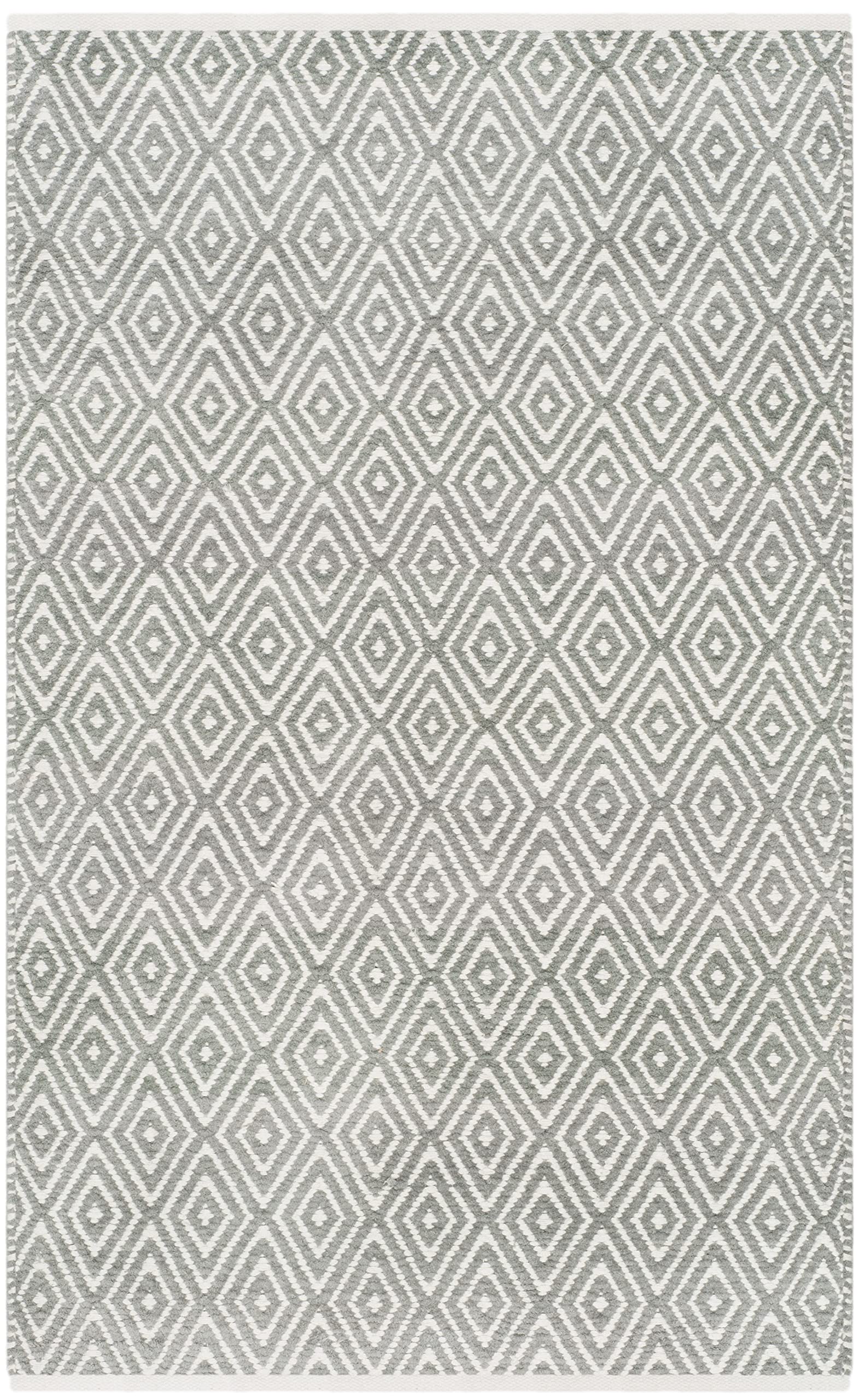 SAFAVIEH Boston Collection 2'6" x 4' Grey BOS682E Handmade Flatweave Cotton Accent Rug