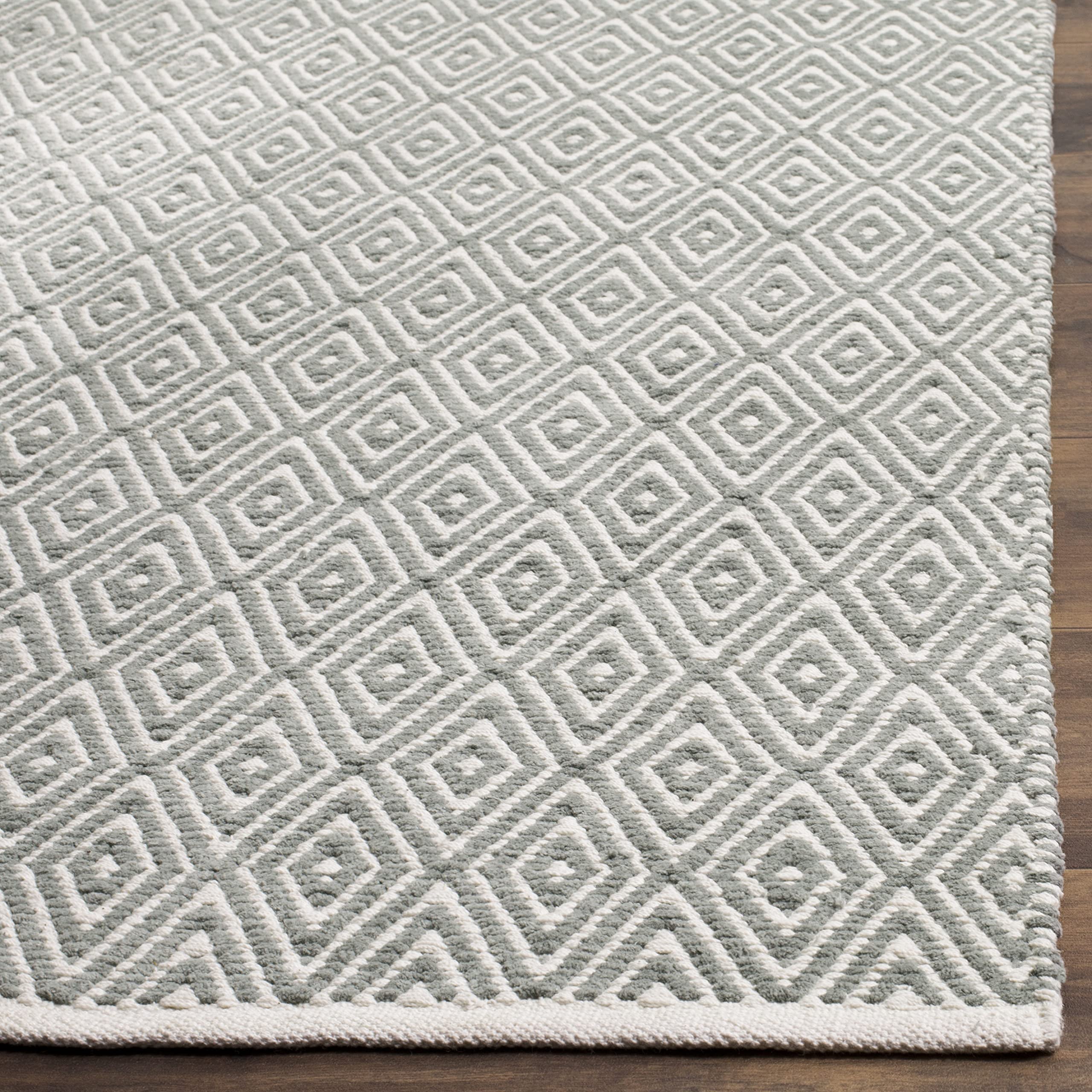 SAFAVIEH Boston Collection 2'6" x 4' Grey BOS682E Handmade Flatweave Cotton Accent Rug