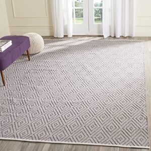 safavieh montauk collection area rug - 10' x 14', grey & ivory, handmade trellis cotton, ideal for high traffic areas in living room, bedroom (mtk811a)
