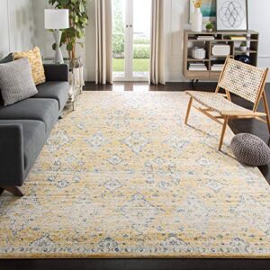 safavieh evoke collection area rug - 8' x 10', gold & ivory, boho oriental design, non-shedding & easy care, ideal for high traffic areas in living room, bedroom (evk224b)
