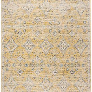 SAFAVIEH Evoke Collection Area Rug - 8' x 10', Gold & Ivory, Boho Oriental Design, Non-Shedding & Easy Care, Ideal for High Traffic Areas in Living Room, Bedroom (EVK224B)