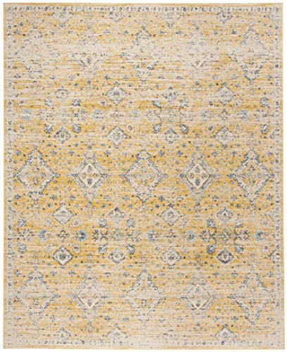 SAFAVIEH Evoke Collection Area Rug - 8' x 10', Gold & Ivory, Boho Oriental Design, Non-Shedding & Easy Care, Ideal for High Traffic Areas in Living Room, Bedroom (EVK224B)