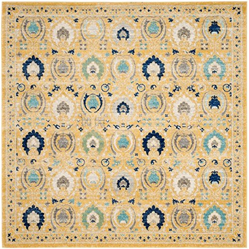 SAFAVIEH Evoke Collection 3' x 5' Gold / Ivory EVK251B Boho Non-Shedding Living Room Bedroom Accent Rug