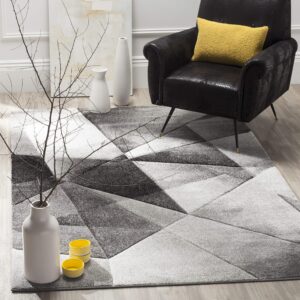 safavieh porcello collection area rug - 6'7" x 9', light grey & charcoal, modern abstract design, non-shedding & easy care, ideal for high traffic areas in living room, bedroom (prl6939d)