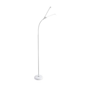 Daylight Company Duolamp, Floor Lamp, Standing Lamp for Living Room, Bedroom, Salon, Office, Touch Control, Flexible Arm, Sleek Design, Multipurpose, Double Head, 4 Brightness Levels - White 10W