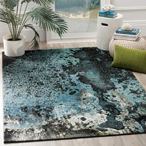 safavieh glacier collection area rug - 8' x 10', blue & multi, modern abstract design, non-shedding & easy care, ideal for high traffic areas in living room, bedroom (gla124b)