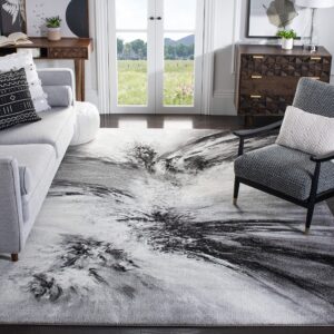safavieh glacier collection area rug - 8' x 10', grey & multi, modern abstract design, non-shedding & easy care, ideal for high traffic areas in living room, bedroom (gla127c)